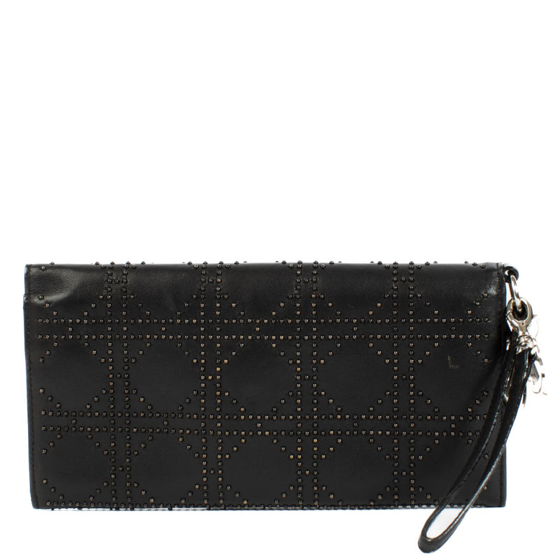 Authentic second hand Christian Dior Black Studded Cannage Clutch on Labellov.com
