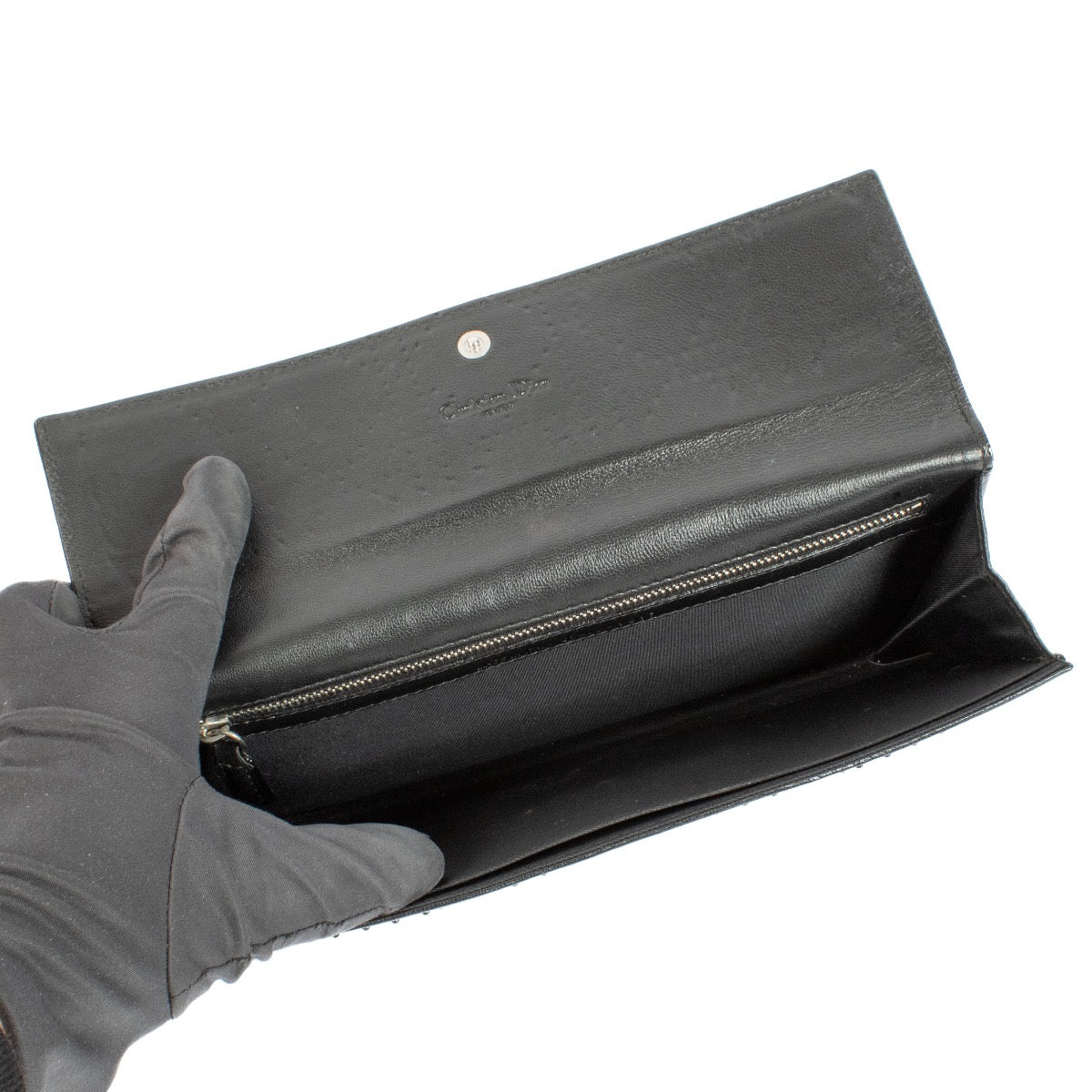 Authentic second hand Christian Dior Black Studded Cannage Clutch on Labellov.com