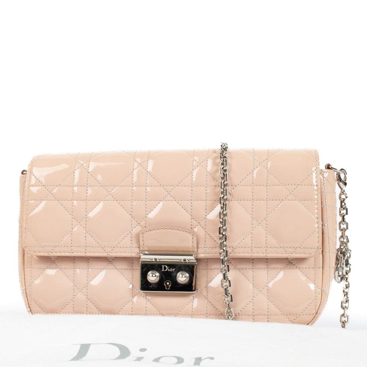 Pochette Miss Dior Promenade en cuir verni rose Christian Dior