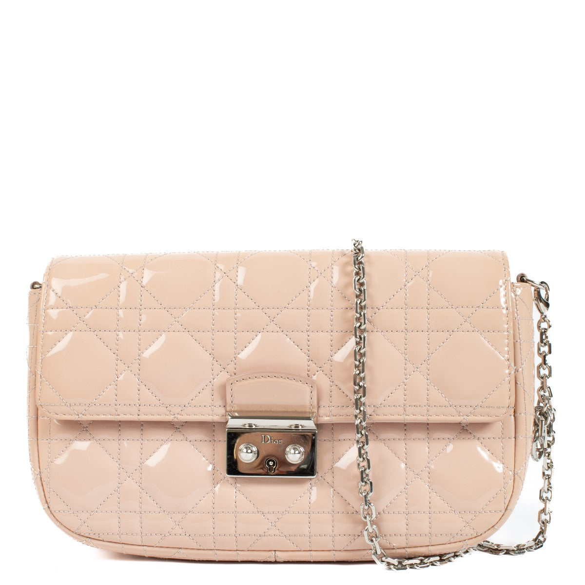 Pochette Miss Dior Promenade en cuir verni rose Christian Dior