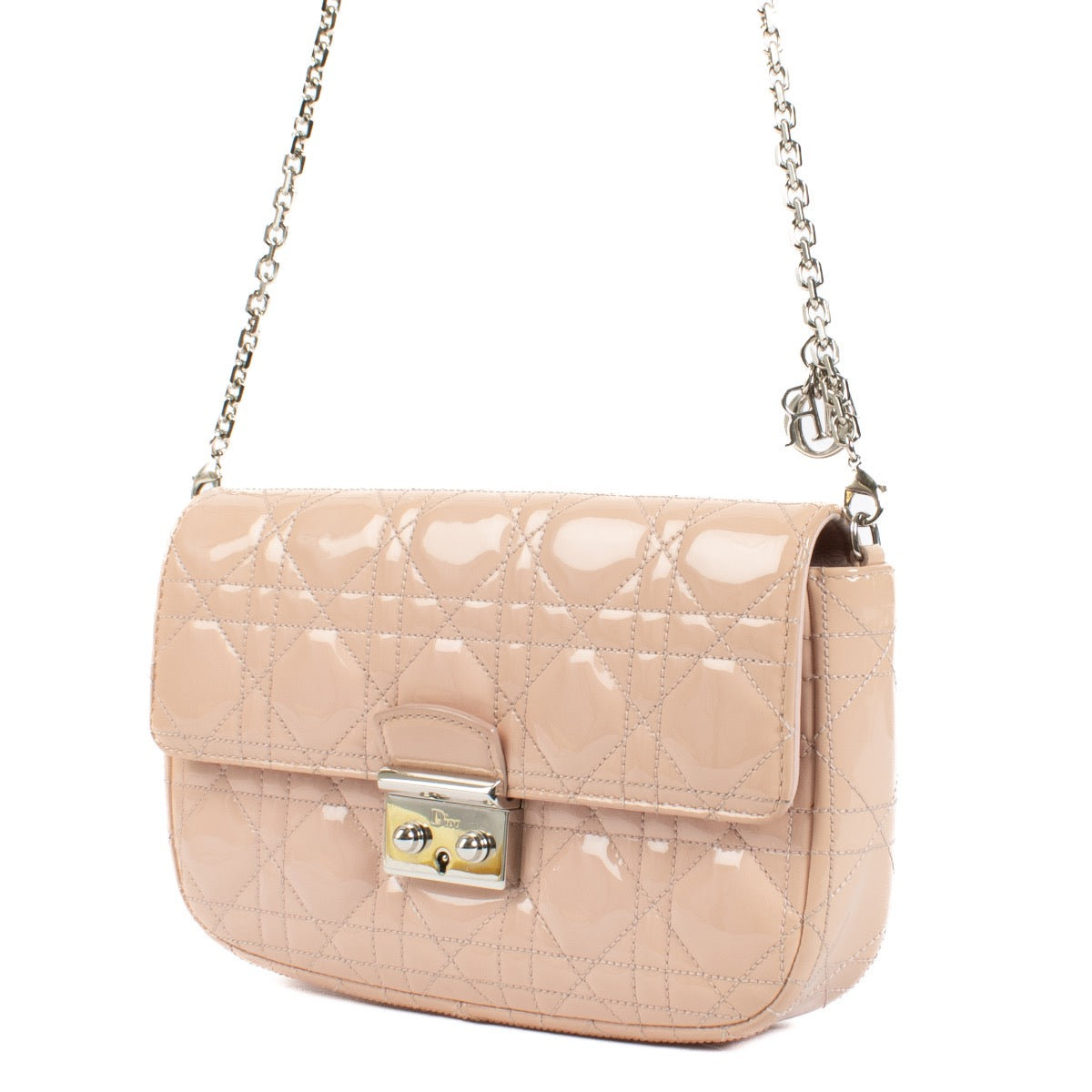 Pochette Miss Dior Promenade en cuir verni rose Christian Dior