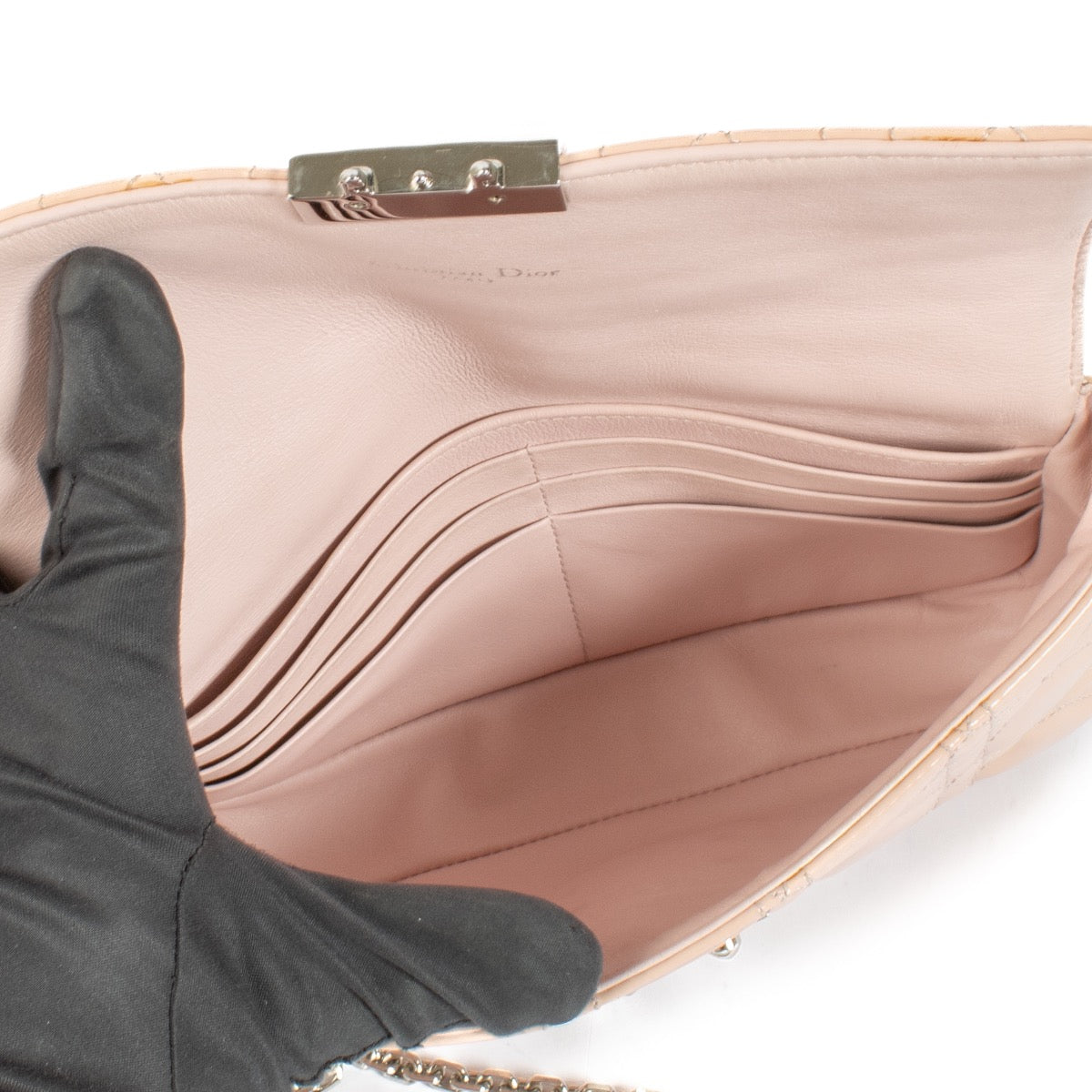 Pochette Miss Dior Promenade en cuir verni rose Christian Dior