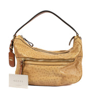 Buy authentic second hand Gucci Camel Ostrich Leather Top handle Bag at Labellov.com