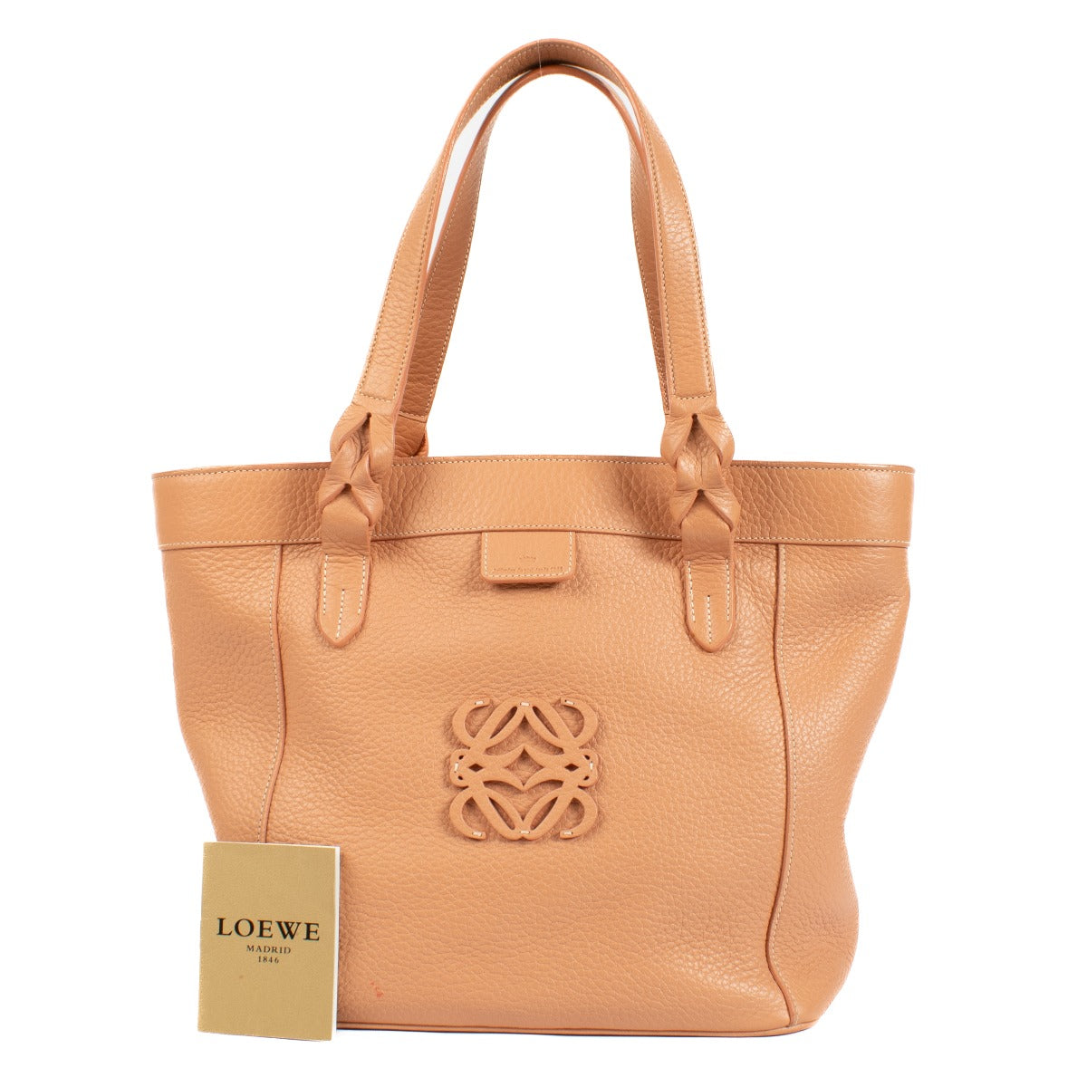 Loewe Peach Leather Anagram Tote Bag