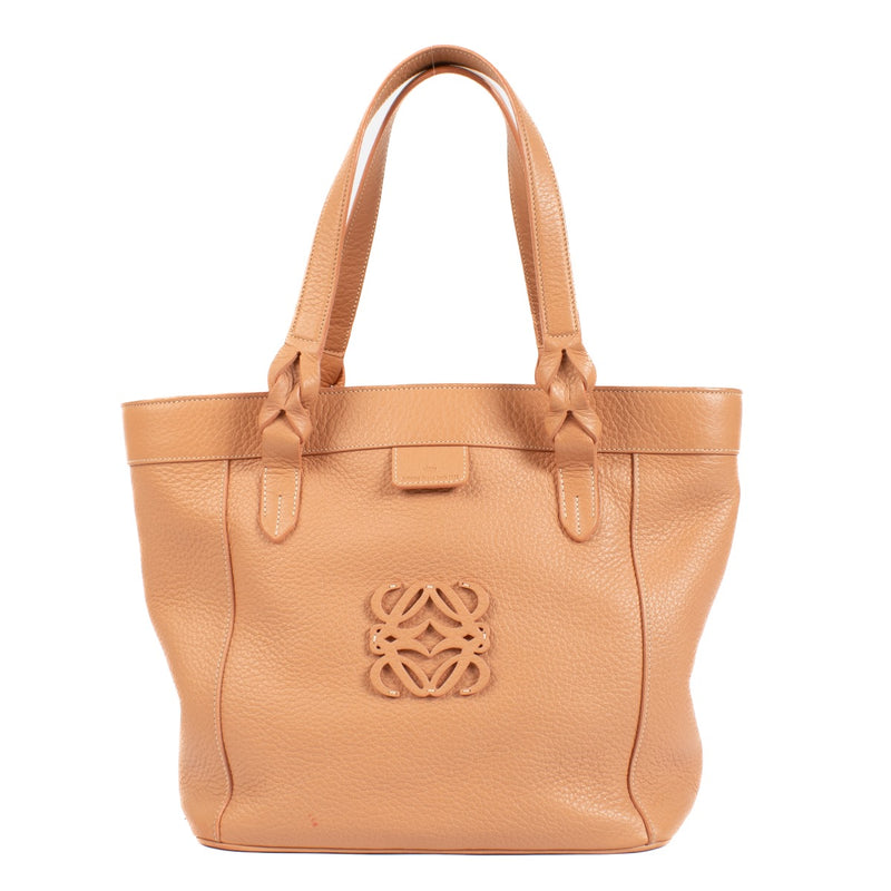 Loewe Peach Leather Anagram Tote Bag