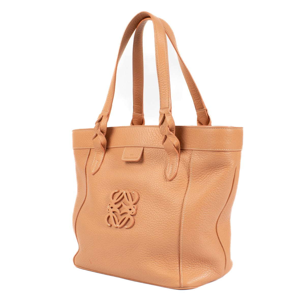 Loewe Peach Leather Anagram Tote Bag