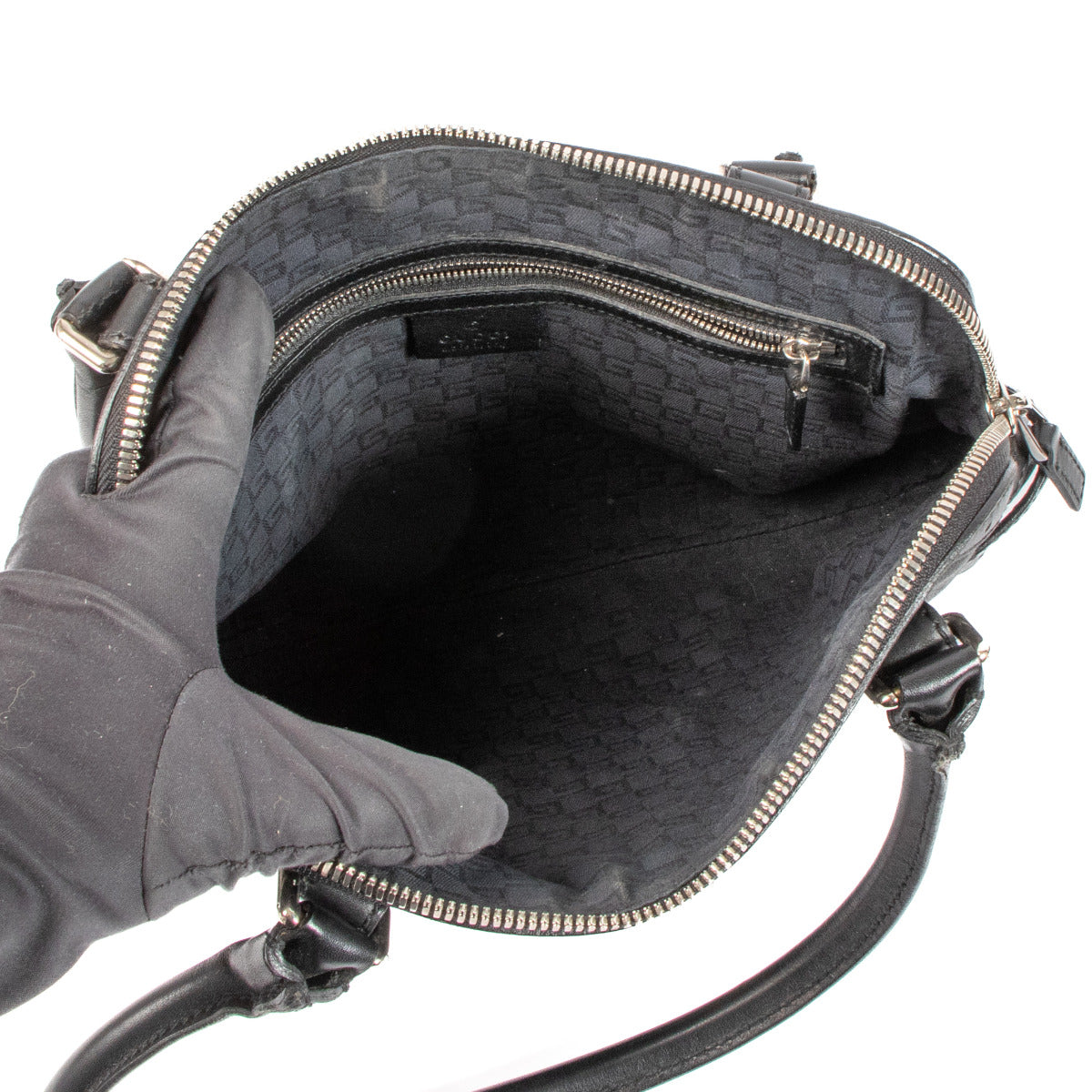 Sac bandoulière en tissu noir Gucci