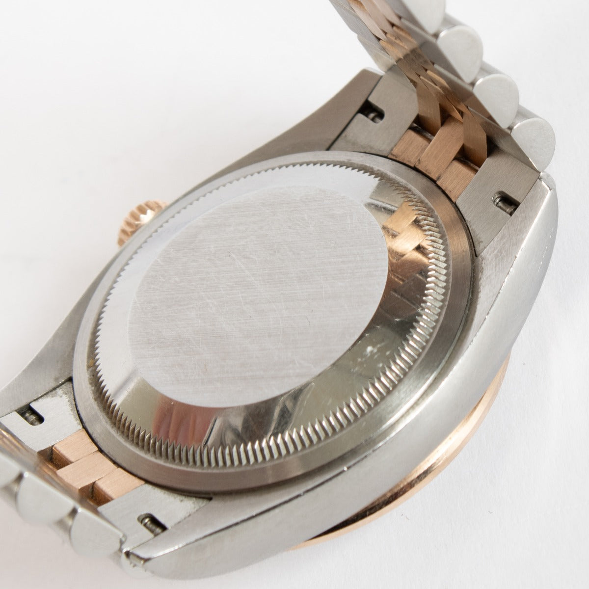 Rolex Datejust 36 Ref. 126281RBR in Everose Rolesor with diamond bezel. A timeless, elegant Rolex in excellent pre-loved condition.