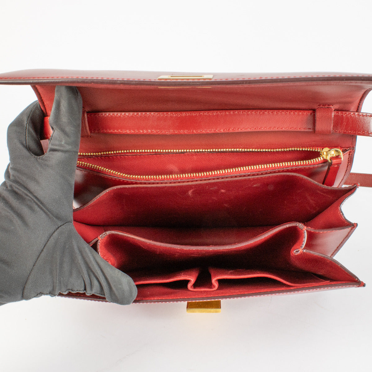 Celine Burgundy Calfskin Medium Classic Bag