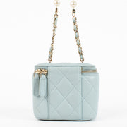 shop 100% authentic second hand Chanel Baby Blue Small Vanity With Chain on Labellov.com
