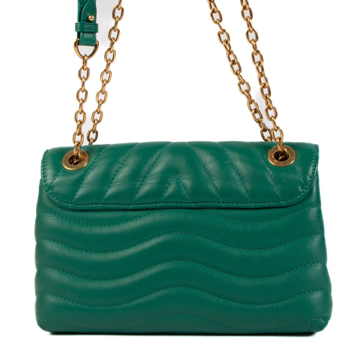 Louis Vuitton Emeraldgroene Leren New Wave Chain MM Tas