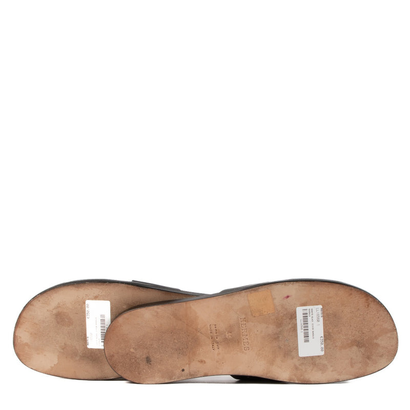 Hermès Black Izmir Sandals - size 44