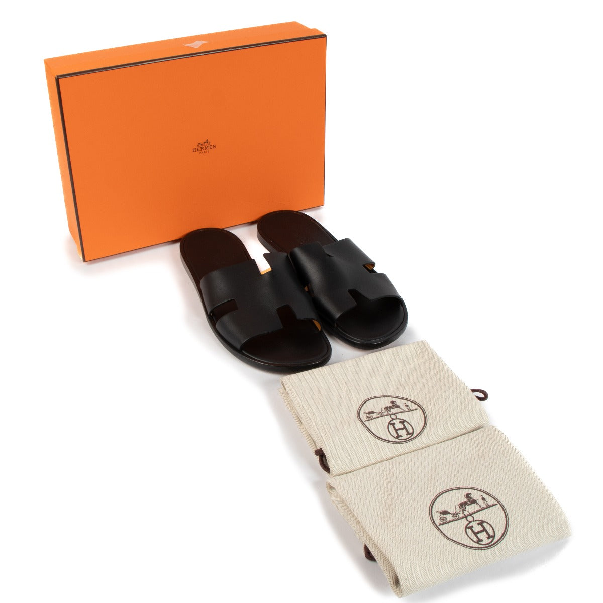 Hermès Black Izmir Sandals