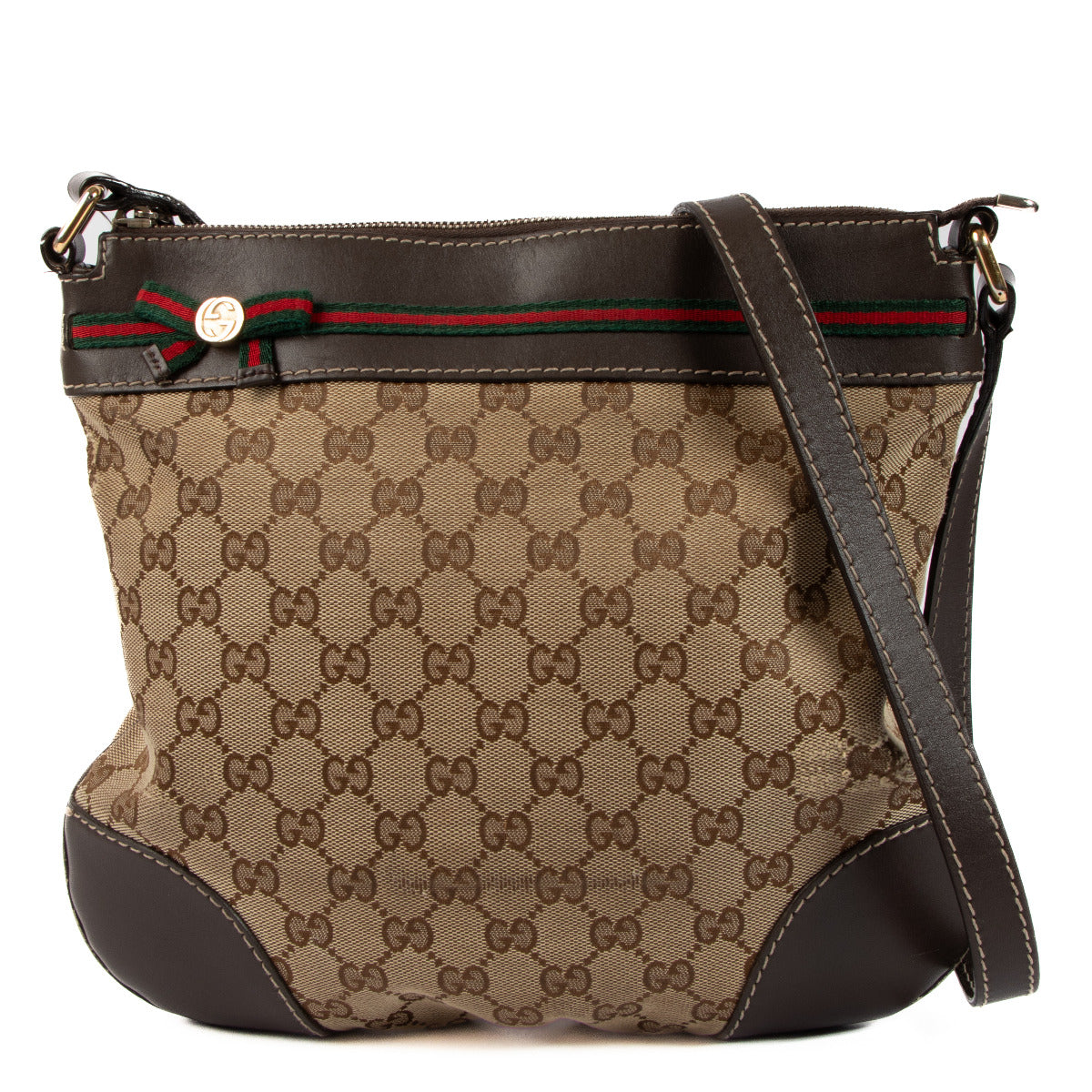 Gucci Monogram GG Canvas Web Mayfair Crossbody Bag