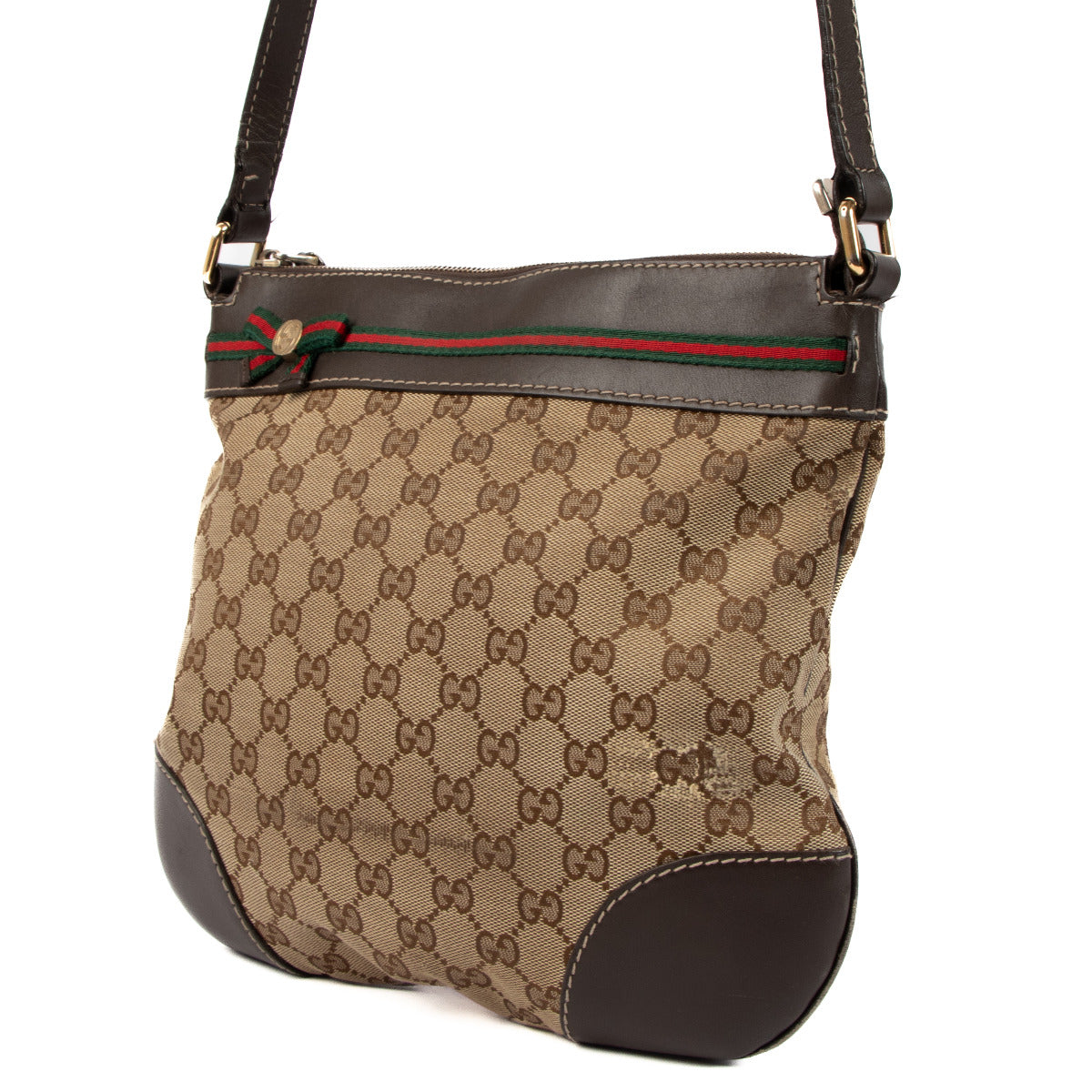 Gucci Monogram GG Canvas Web Mayfair Crossbody Bag