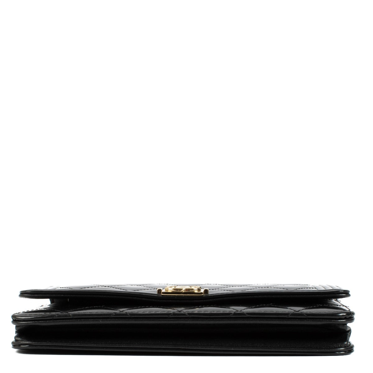 Shop 100% authentic secondhand Chanel Black Patent Boy Wallet On Chain on Labellov.com