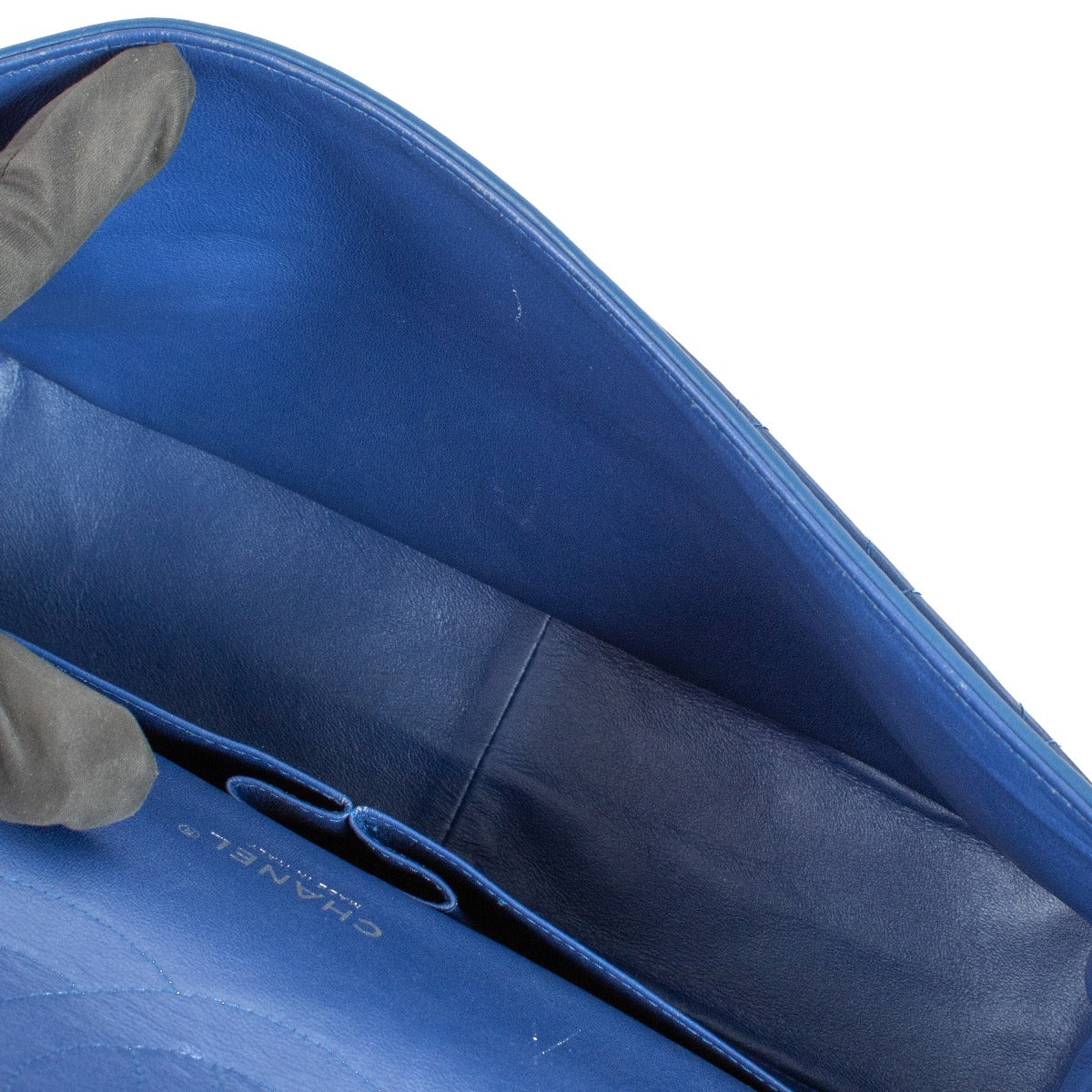 Shop 100% authentic secondhand Chanel Blue Patent Leather Maxi Classic Flap Bag on Labellov.com