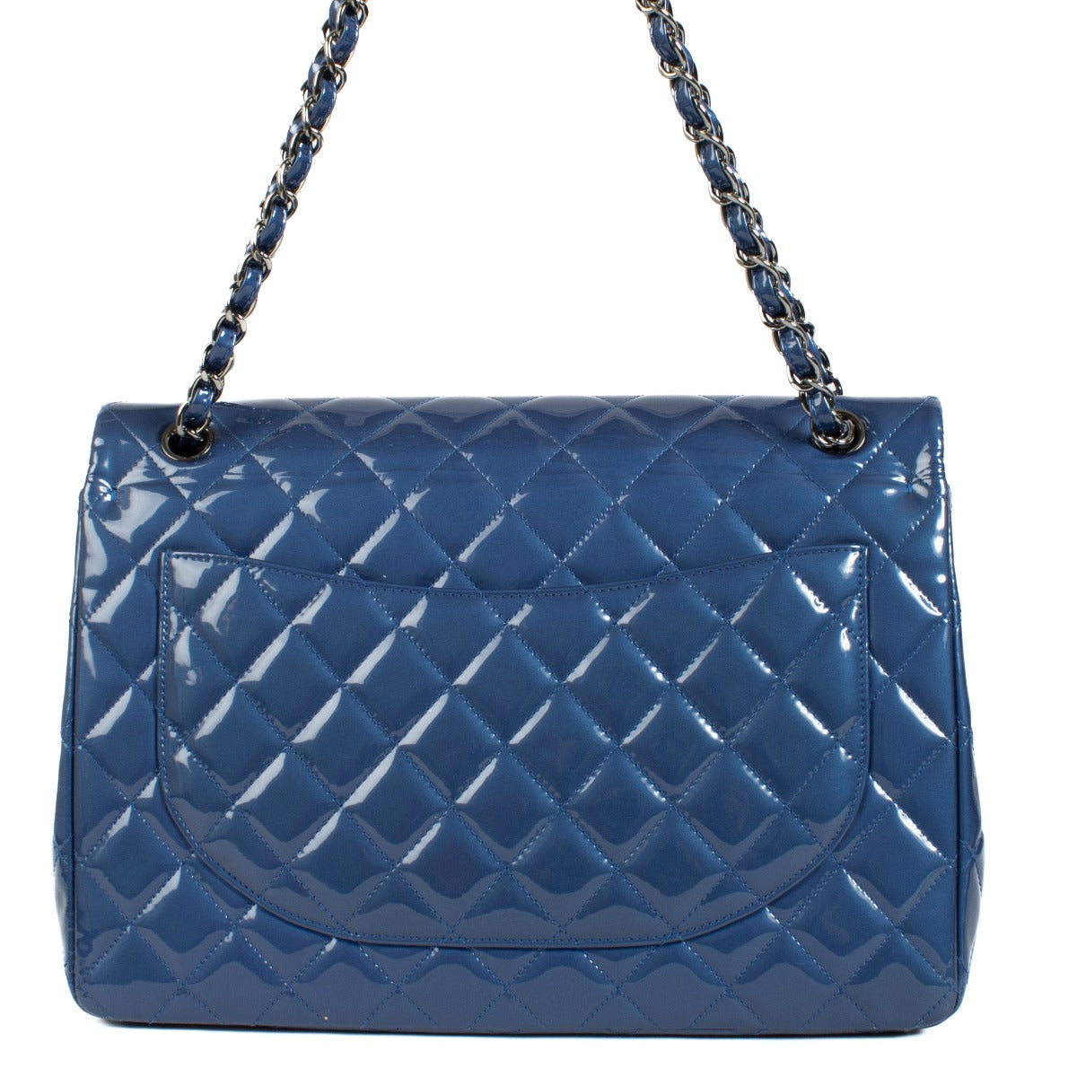 Shop 100% authentic secondhand Chanel Blue Patent Leather Maxi Classic Flap Bag on Labellov.com