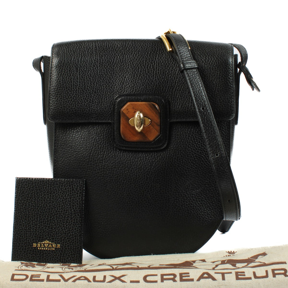 Delvaux Zwart Houten Crossbodytas
