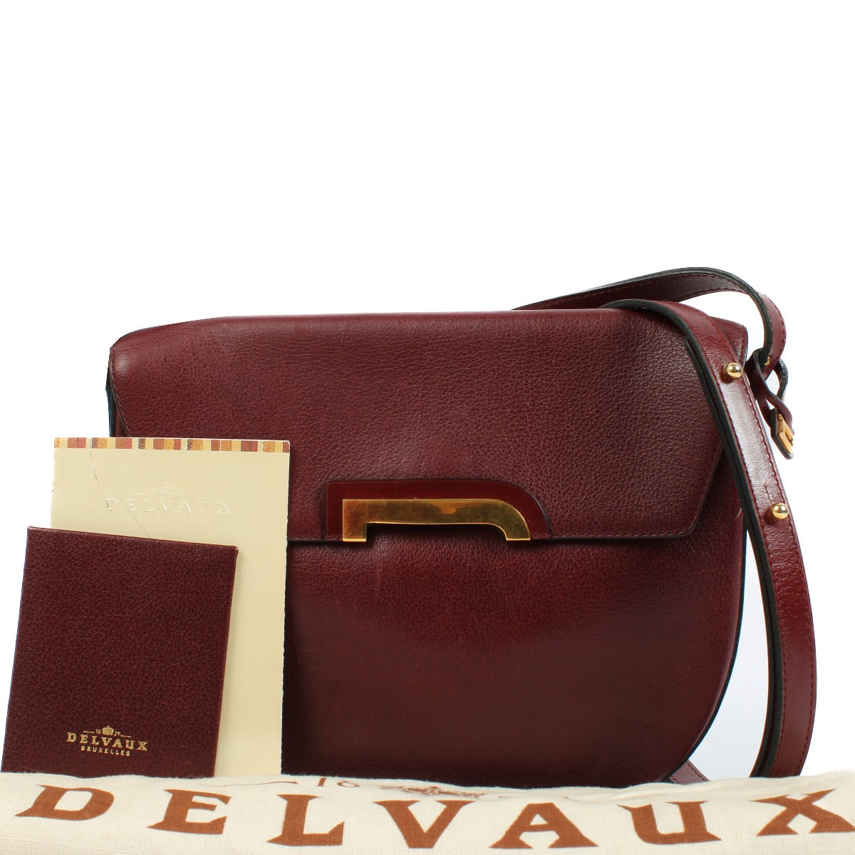 Shop 100% authentic secondhand Delvaux Burgundy Vintage Shoulder Bag on Labellov.com