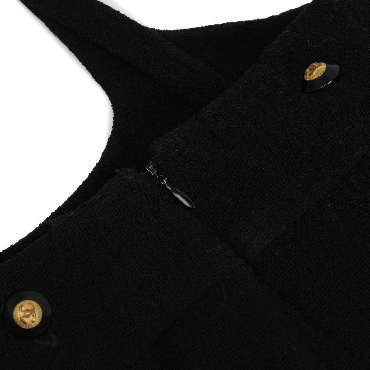 shop 100% authentic second hand Chanel Black 93A Wool Dress - Size 38 on Labellov.com