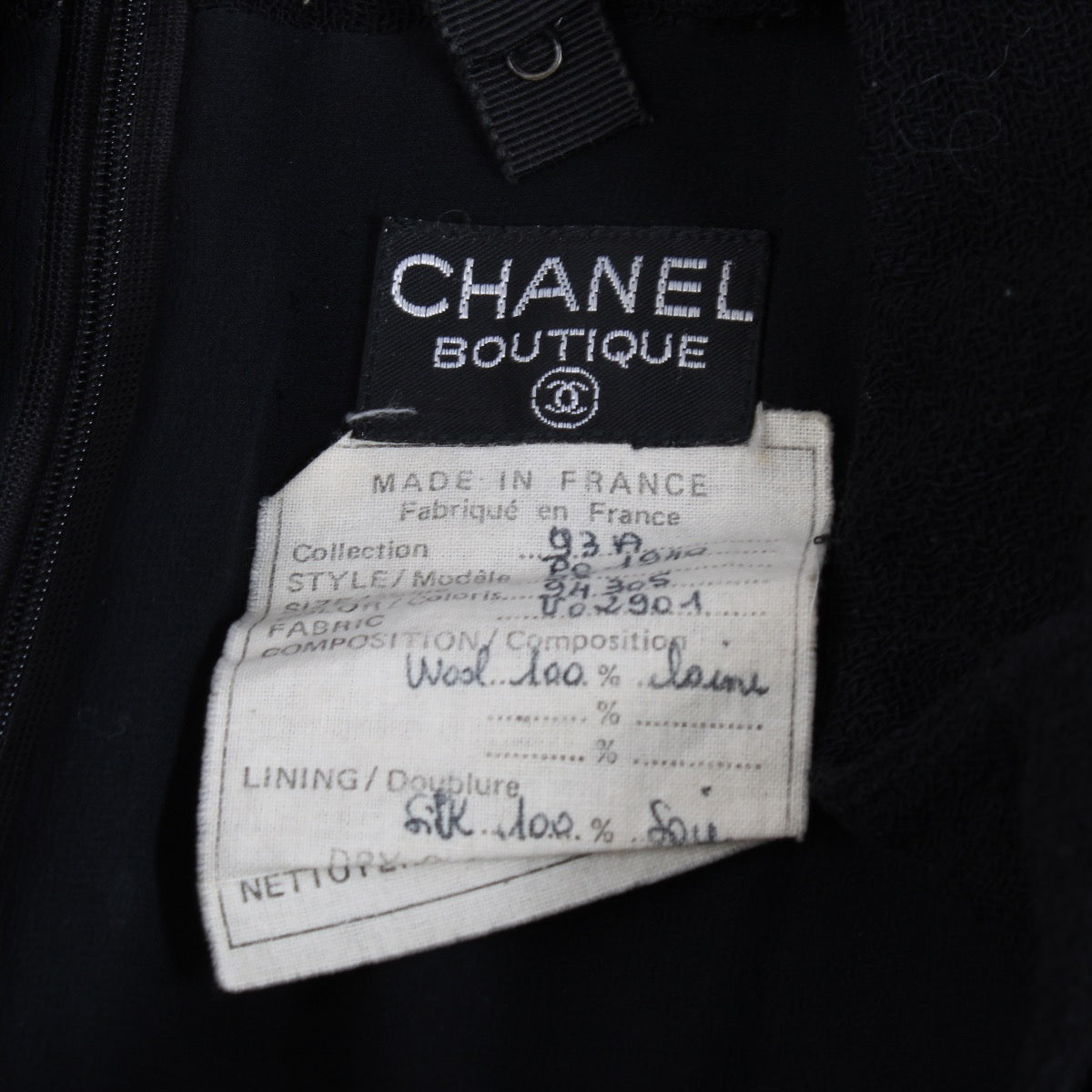 shop 100% authentic second hand Chanel Black 93A Wool Dress - Size 38 on Labellov.com