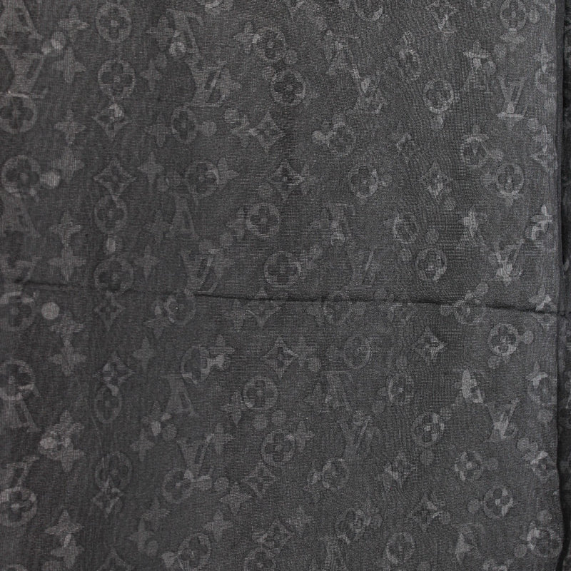 Louis Vuitton Black Monogram Silk Mousseline Scarf