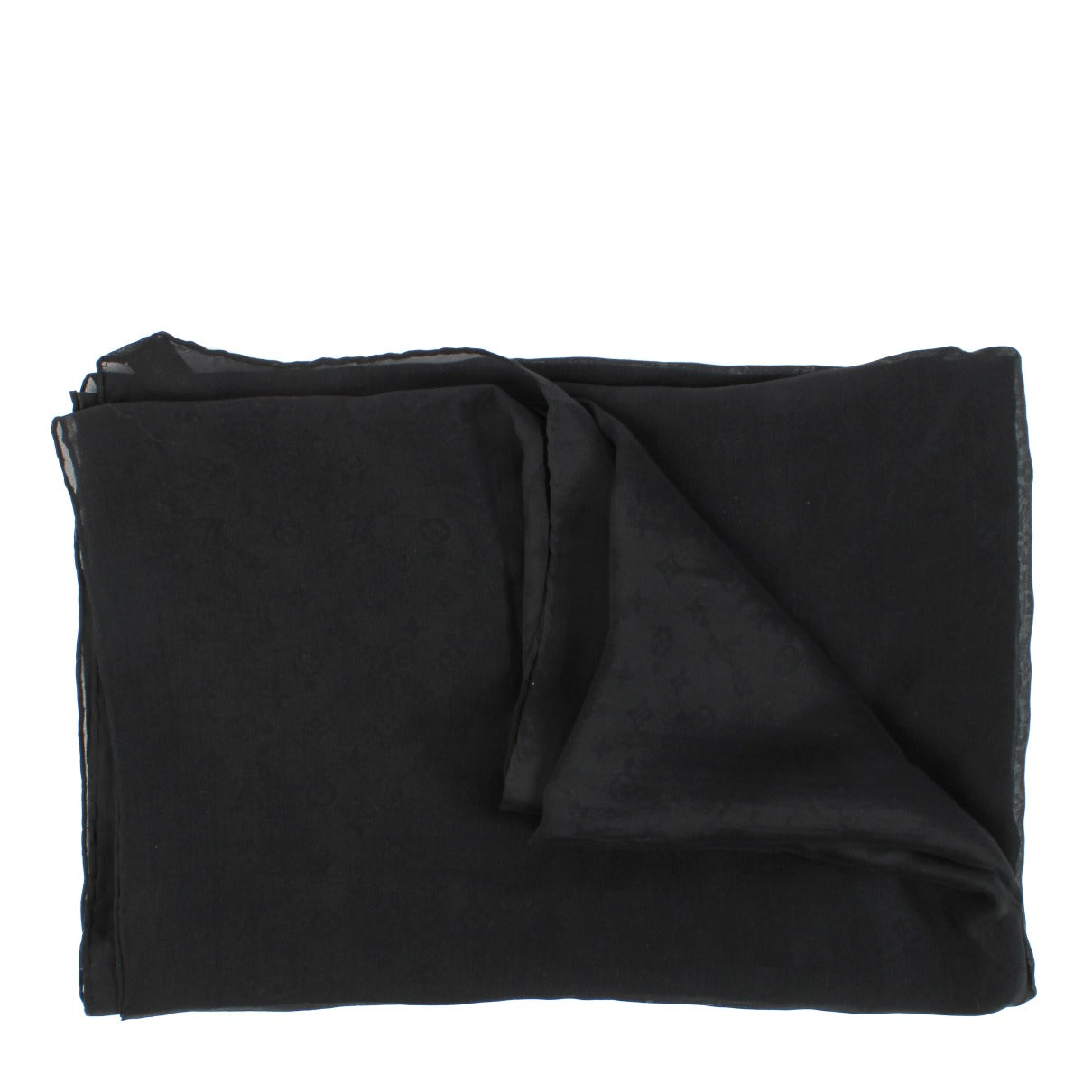 Louis Vuitton Black Monogram Silk Mousseline Scarf
