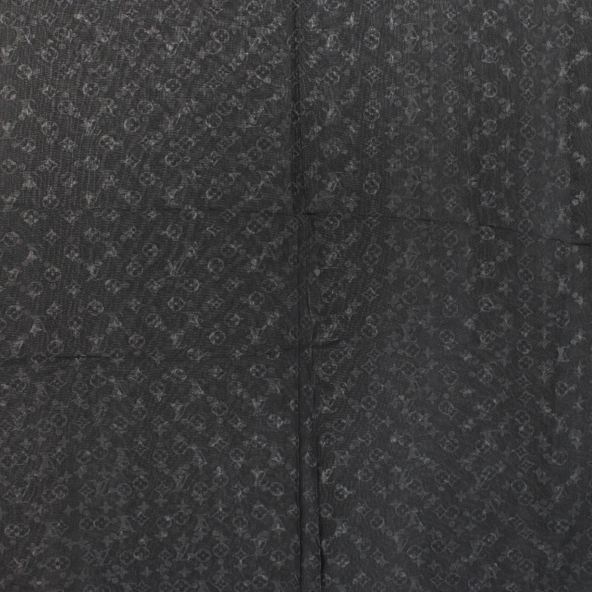 Foulard en mousseline de soie monogramme noir Louis Vuitton