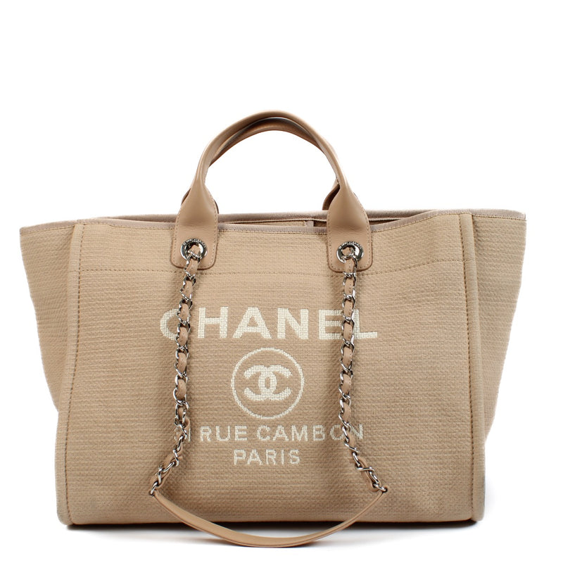 shop 100% authentic second hand Chanel Pink Canvas Large Deauville Shopper Bag on Labellov.com