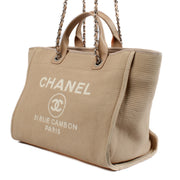 shop 100% authentic second hand Chanel Pink Canvas Large Deauville Shopper Bag on Labellov.com