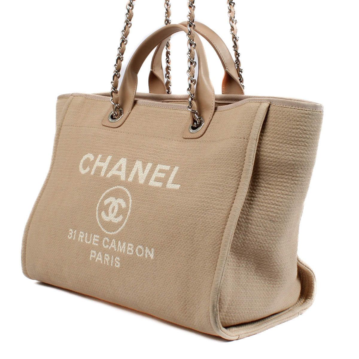 shop 100% authentic second hand Chanel Pink Canvas Large Deauville Shopper Bag on Labellov.com