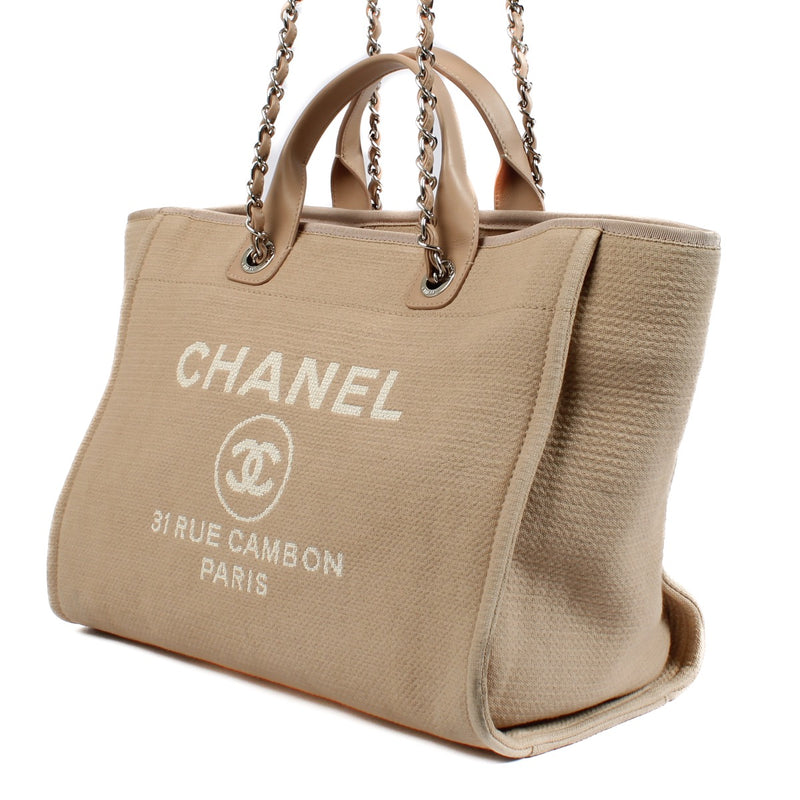 shop 100% authentic second hand Chanel Pink Canvas Large Deauville Shopper Bag on Labellov.com