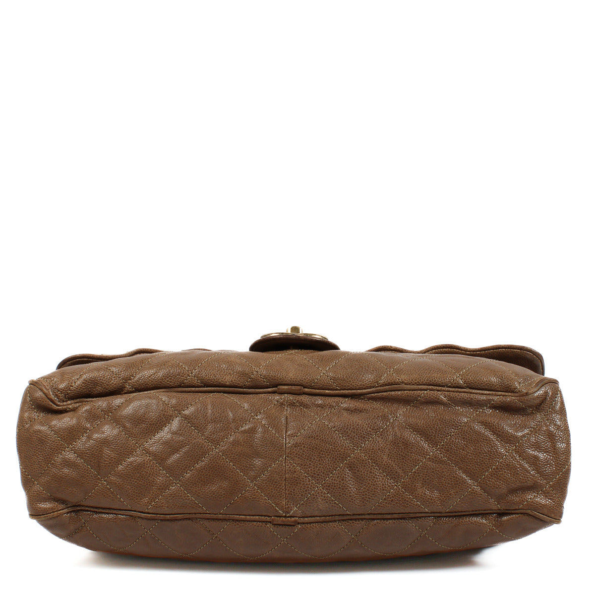 Chanel Brown Crumpled Caviar Leather Large Shiva Flap Bag