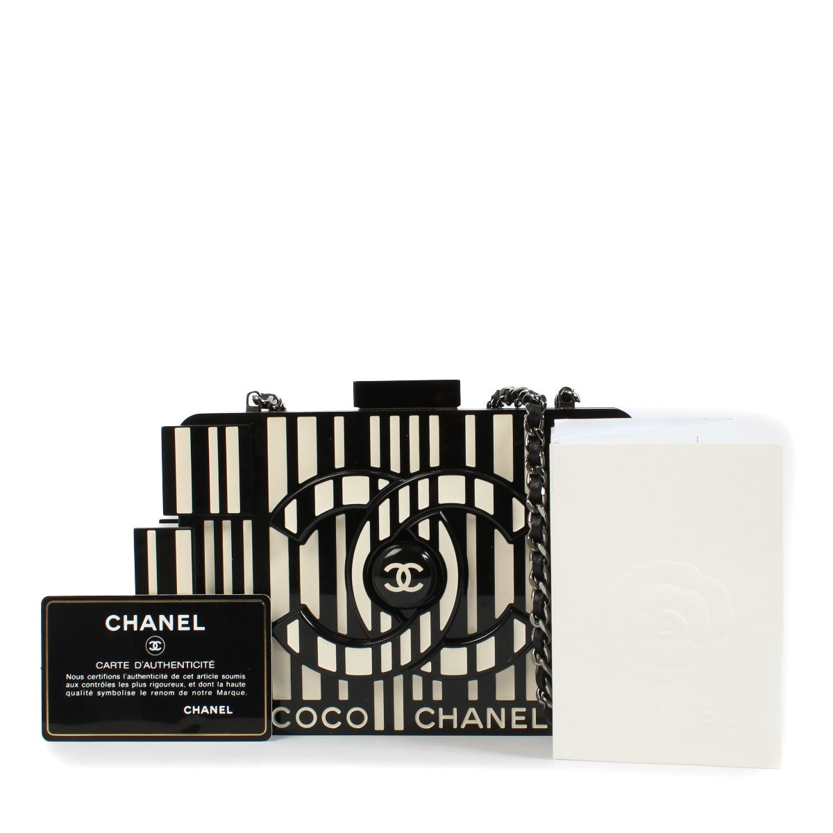 Chanel Black Barcode Boy Brick Lego Clutch