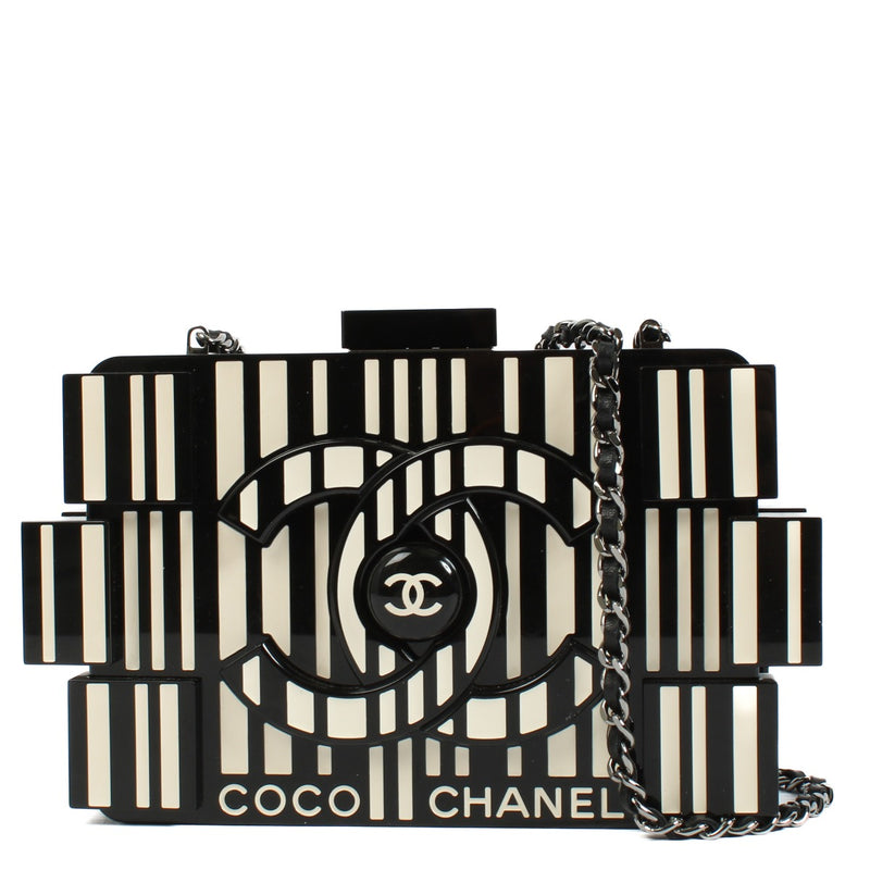 Chanel Black Barcode Boy Brick Lego Clutch