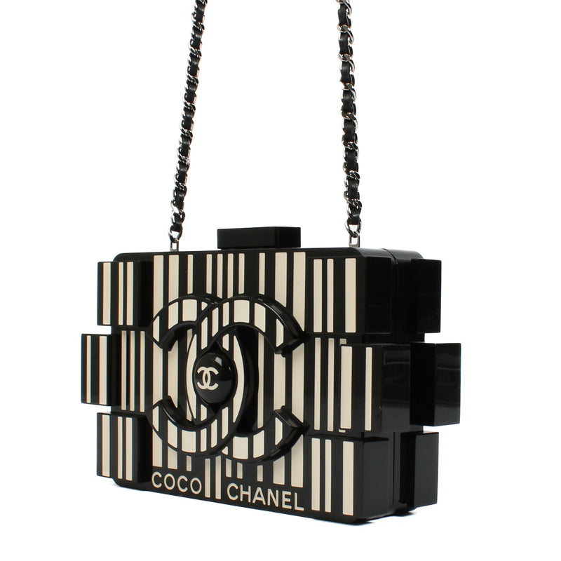 Chanel Black Barcode Boy Brick Lego Clutch