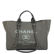 shop 100% authentic second hand Chanel Grey Canvas Large Deauville Shopper Bag on Labellov.com