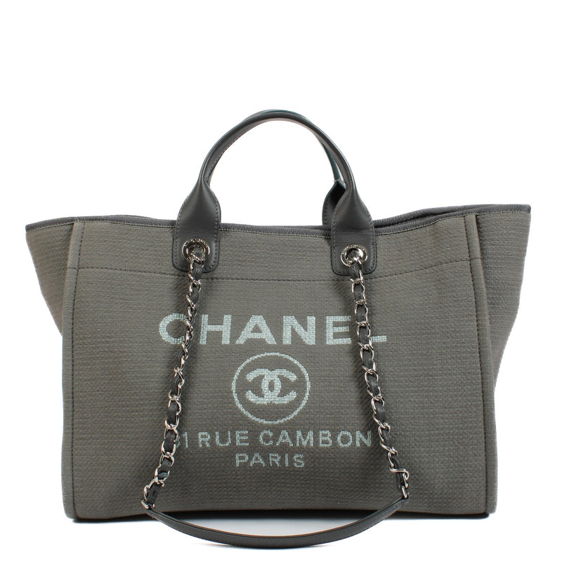 shop 100% authentic second hand Chanel Grey Canvas Large Deauville Shopper Bag on Labellov.com