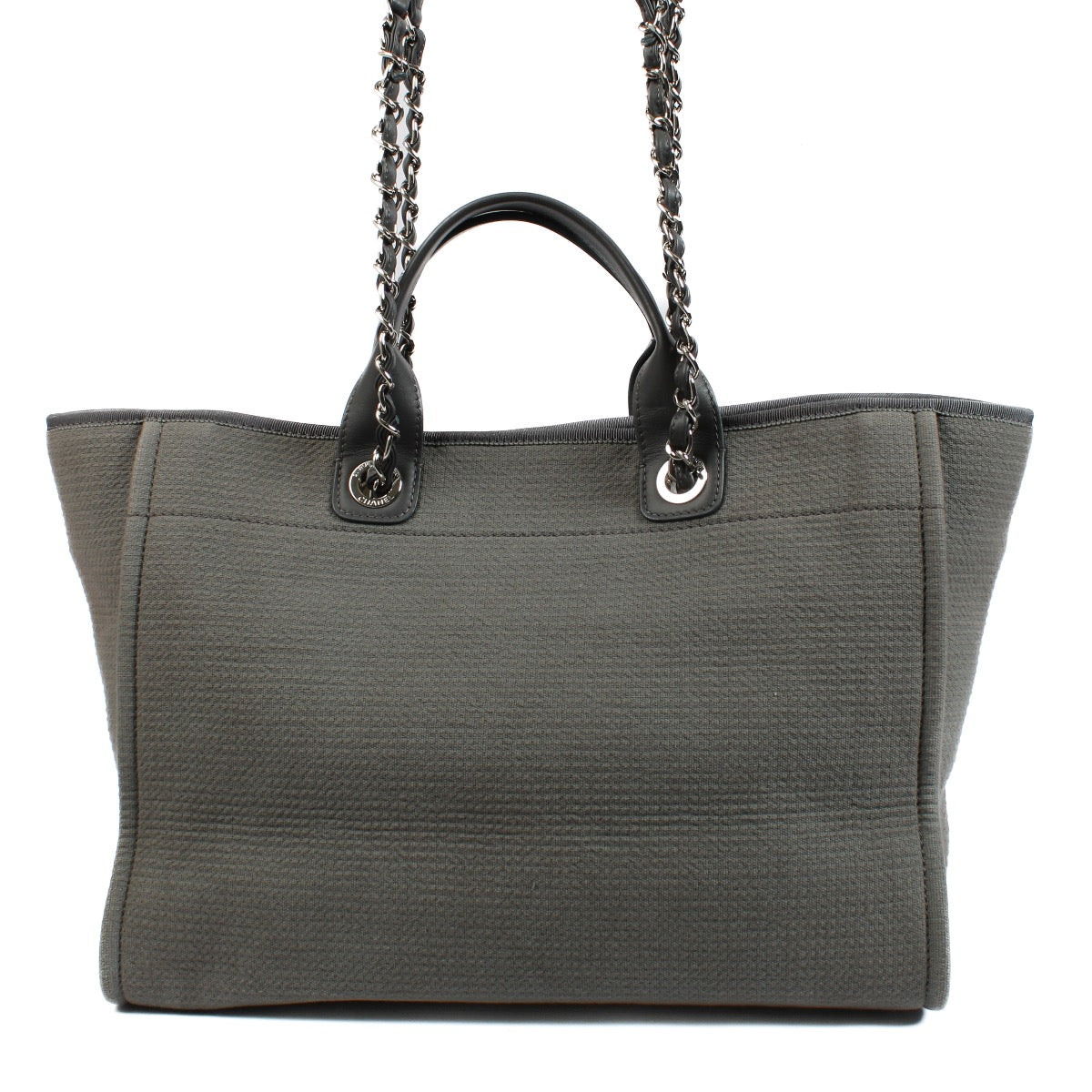 shop 100% authentic second hand Chanel Grey Canvas Large Deauville Shopper Bag on Labellov.com