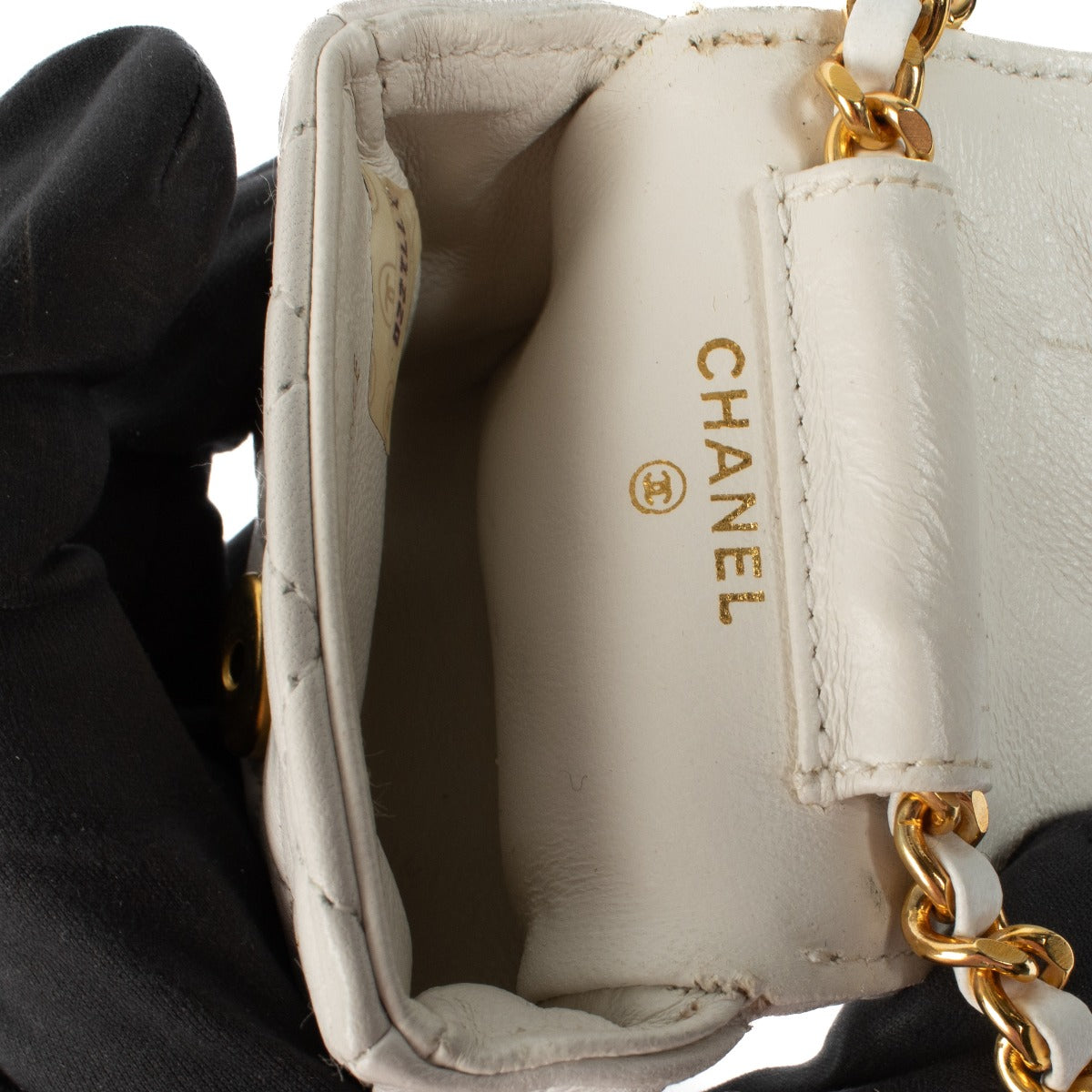 Authentic second hand Chanel White Nano Classic Flap Bag Charm on Labellov.com