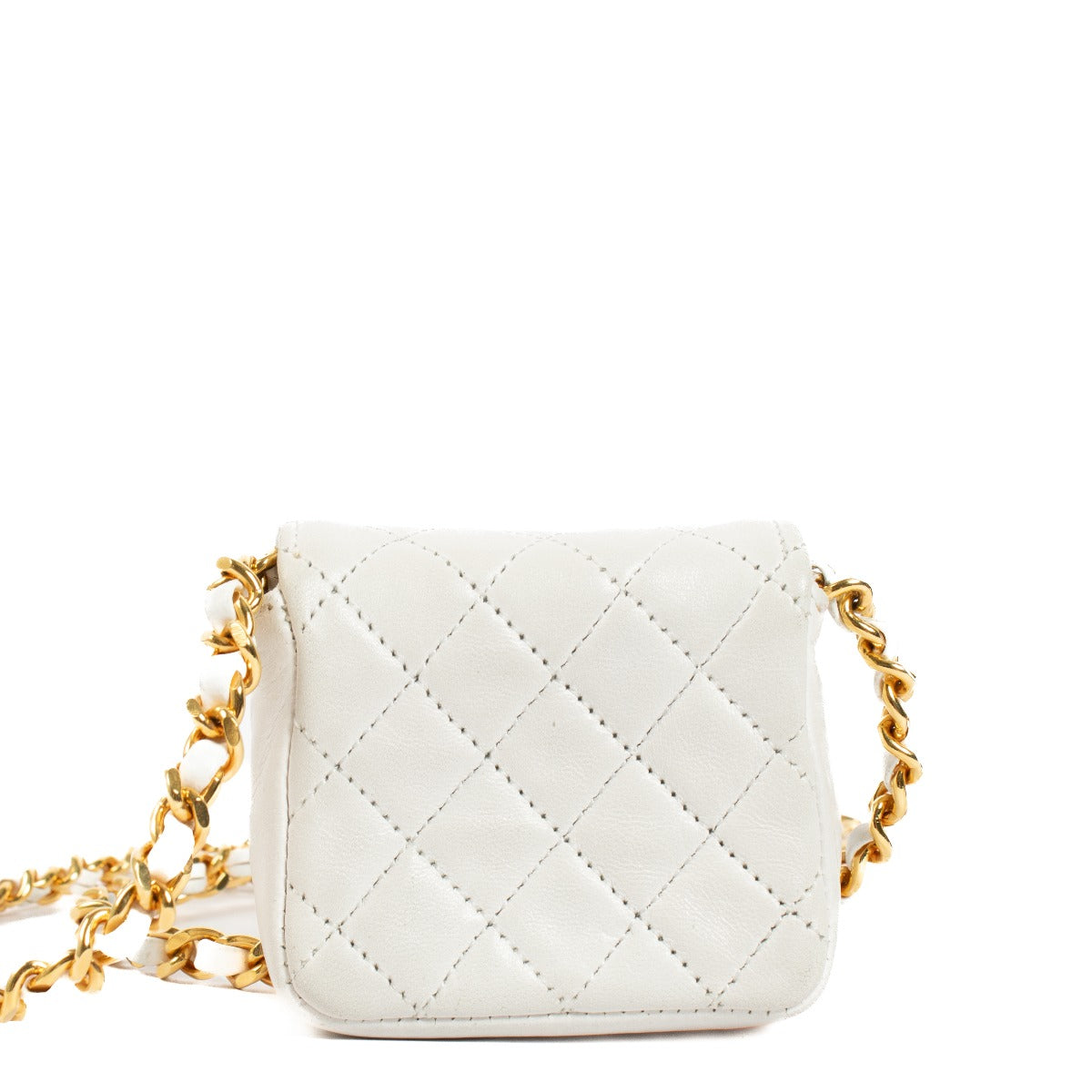 Authentic second hand Chanel White Nano Classic Flap Bag Charm on Labellov.com