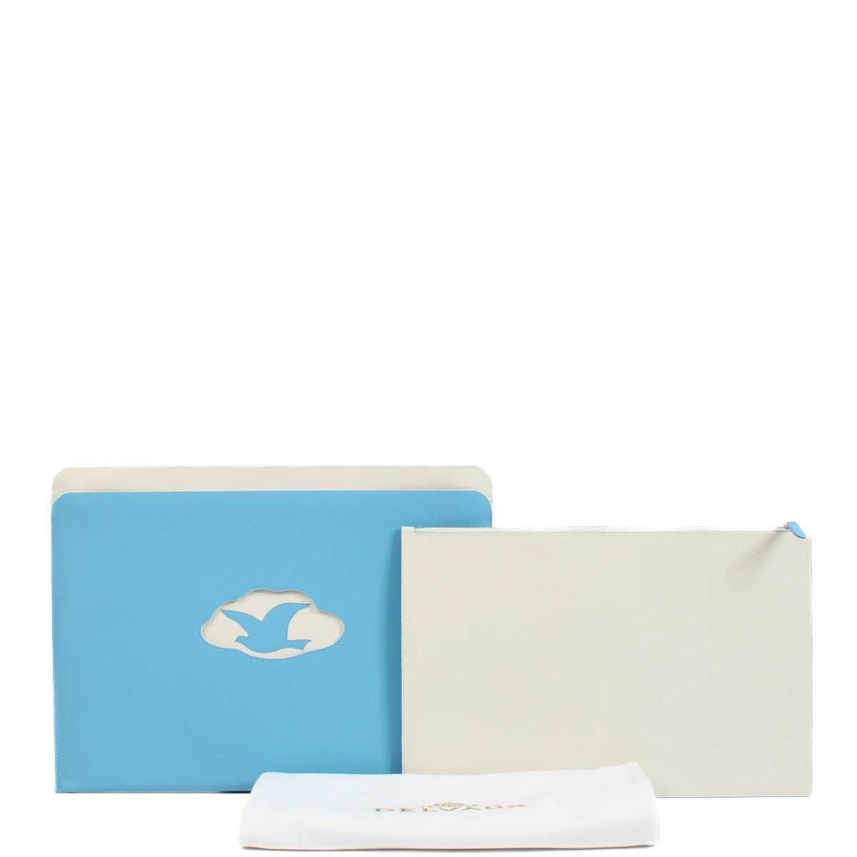 shop 100% authentic second hand Delvaux Ciel/Ivory Triompe L'oeil La Corde Sensible Pochette A4 on Labellov.com