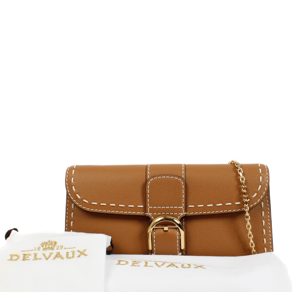 shop 100% authentic second hand Delvaux Cognac Long Wallet On Chain on Labellov.com