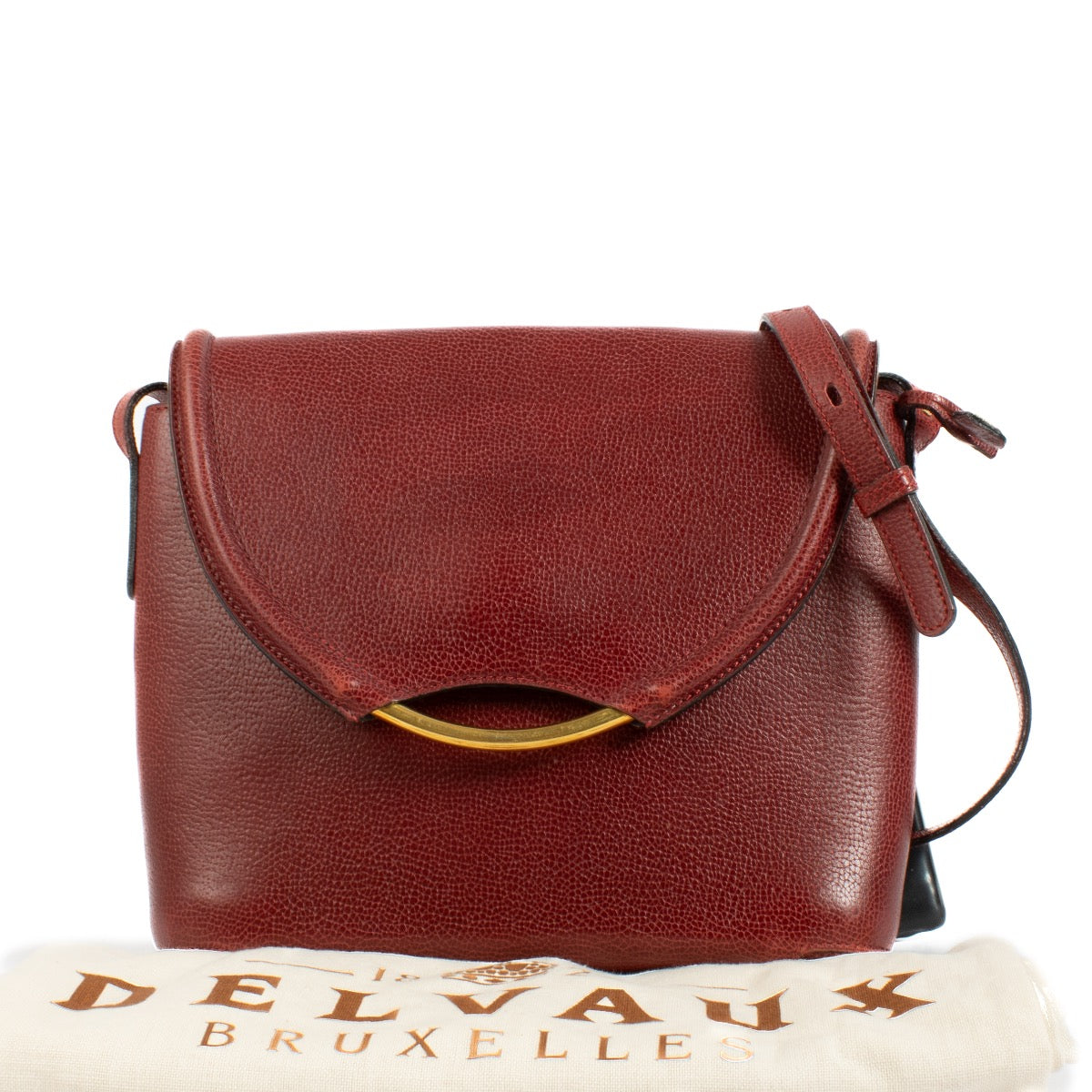 Buy authentic second hand Delvaux Red Leather Eclair Crossbody Bag at Labellov.com
