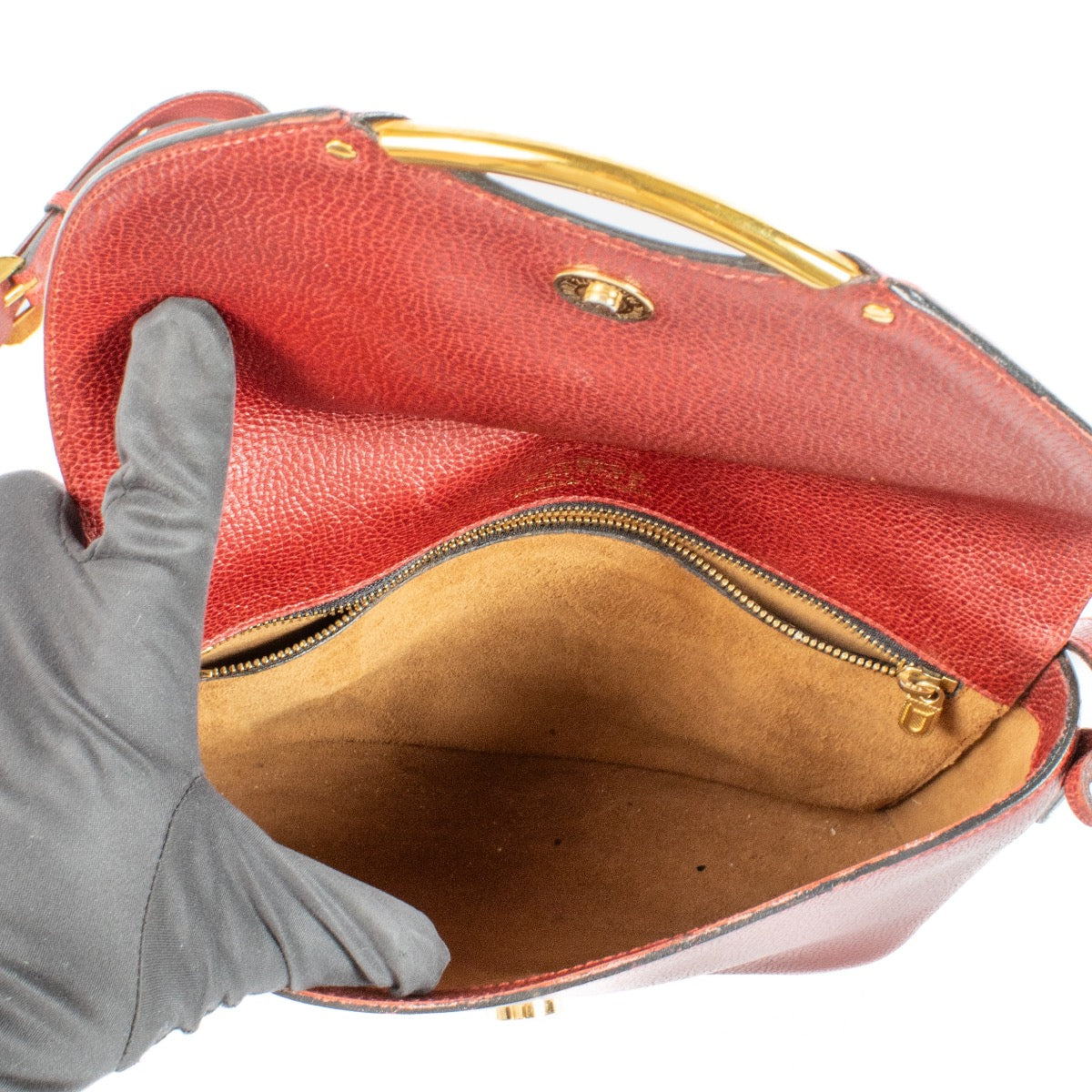 Buy authentic second hand Delvaux Red Leather Eclair Crossbody Bag at Labellov.com