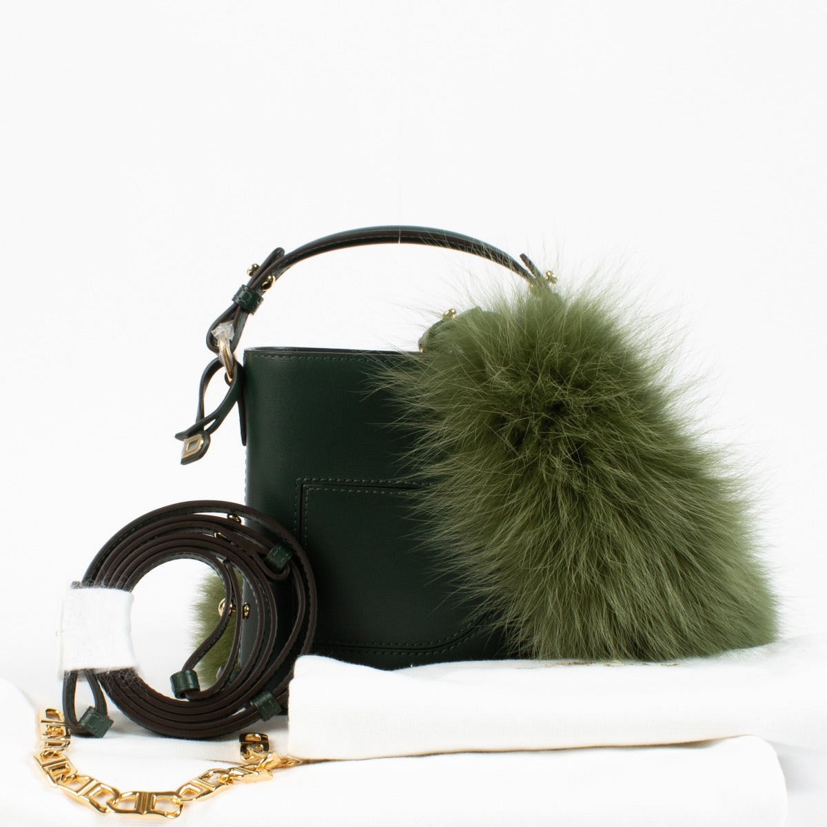 shop 100% authentic second hand Delvaux Green Box Calf Le Pin Toy Eclat Bucket Bag on Labellov.com