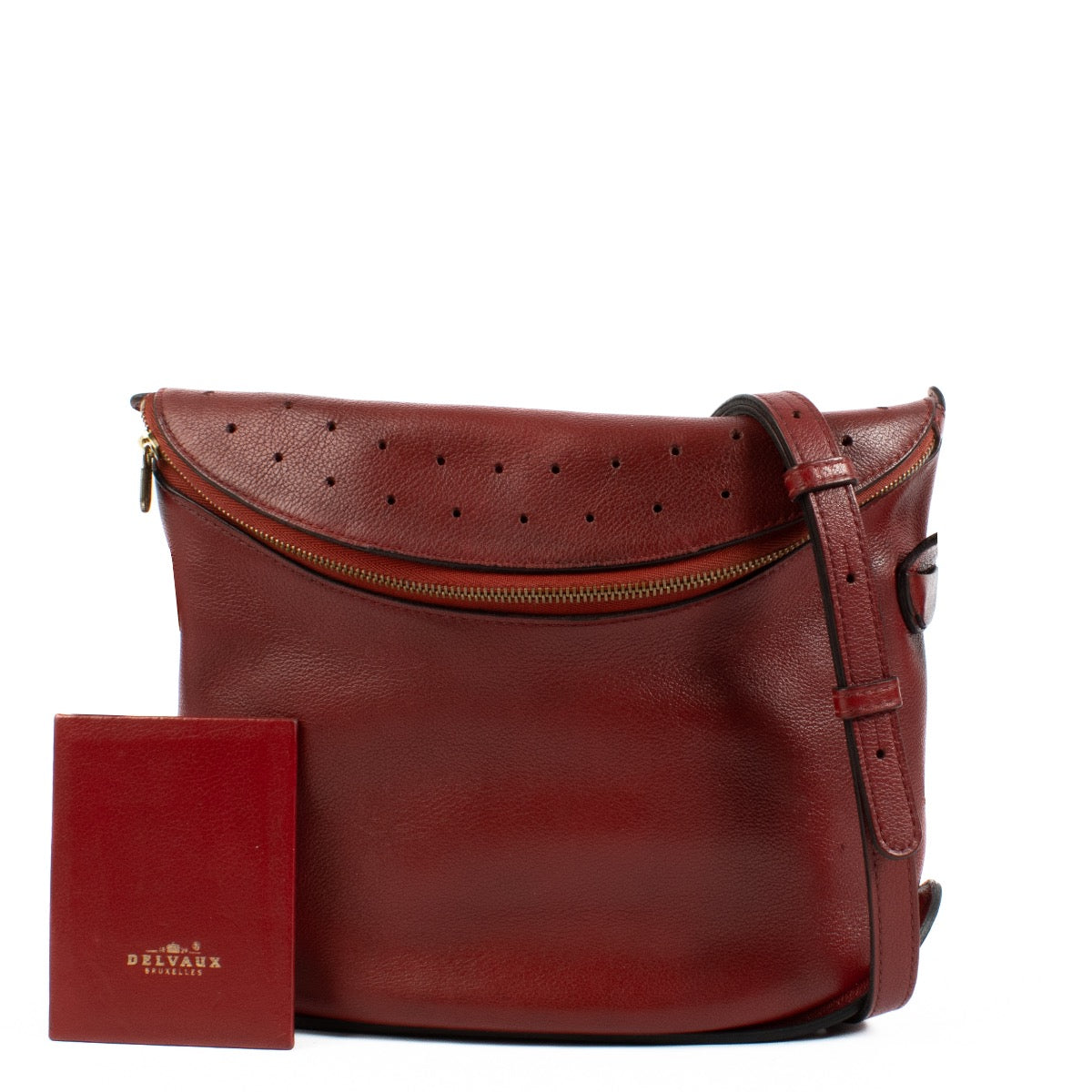 Buy authentic second hand Delvaux Red Leather Idee Crossbody Bag at Labellov.com