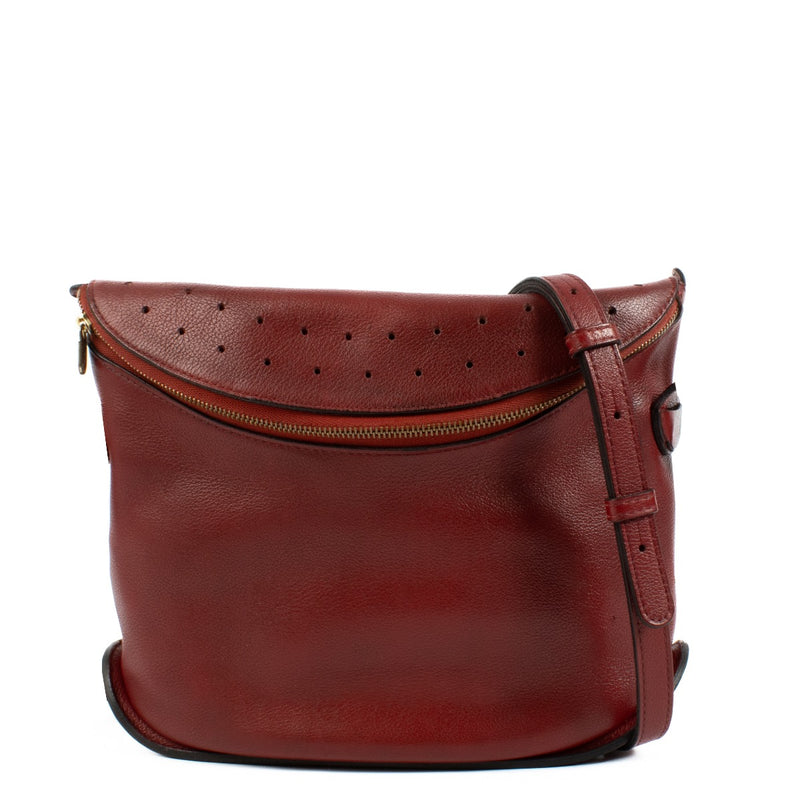 Buy authentic second hand Delvaux Red Leather Idee Crossbody Bag at Labellov.com
