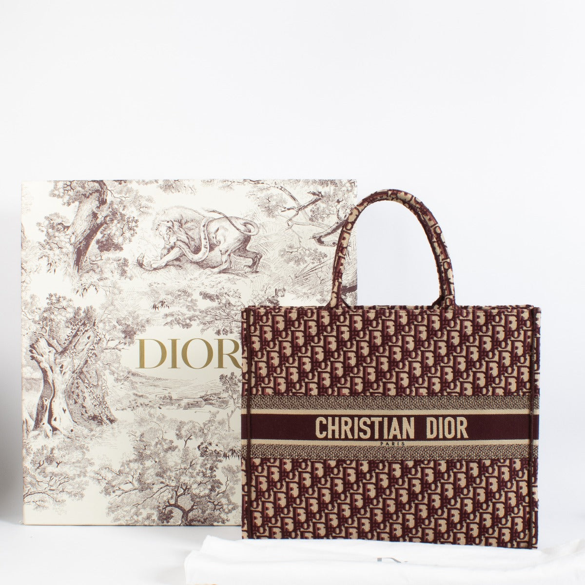 Christian Dior Bourgondische Oblique Grote Boekentas